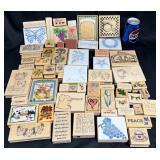 Lot of Wood Mounted Rubber Crafting Stamps