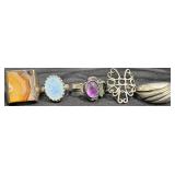 5 Costume Rings - Agate