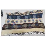 Handwoven Wool Blanket w Figures & Patterns