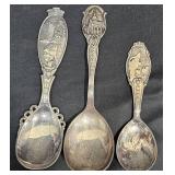 3 Silver Norway Collector Spoons