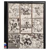 Framed Collage 9 NFL Football Photo w Signatures