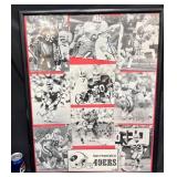 Framed Collage 9 Football 49ers Photos, Signatures