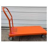 Orange Metal Industrial Platform Cart