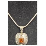 Silpada Sterling Silver & Amber Necklace