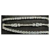 3 Sterling Silver Cubic Zirconia Tennis Bracelets