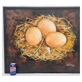 Original Eggs in the Nest Painting by Blue Bond