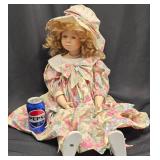 Christine Orange Doll w Floral Dress & Hat