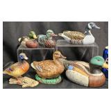 Lot Small Painted Duck Decoys Collection