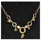 Necklace w Circular Links & Bead Accents