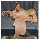 Vintage Bona Anna Tooled Leather Saddle
