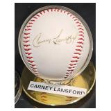 Carney Lansford & Joe Rudi Signed Baseball w Case