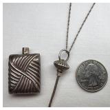 Vintage Sterling Silver Perfume Bottle Necklace