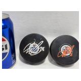 Jake Walman & Jack Roslovic Signed Pucks