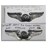 2 WWII Army Air Corps Sterling Wings