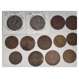 13 Assorted Circulated Chinese Coins