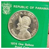 1974 Republic of Panama One Balboa Proof Coin