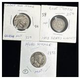 2 Carved Hobo Nickels & 1858 Love Token