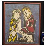 Vntg Christ Washing Peterï¿½s Feet Stencil Art Print