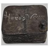Antique Silver Plated Button Box