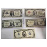 U.S. Silver Certificates & $2 Red Seal Note