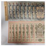 Historical Russian 5 & 10 Ruble Banknotes