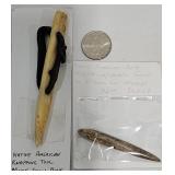 2 Native American Bone Tools - Knapping+