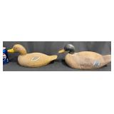 2 Hand-Painted Wood Duck Decoys