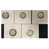 5 US Dimes - Mercury & Barber