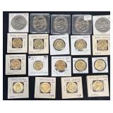 19 Uncirc U.S. Dollar Coins - Ike, Presidential +