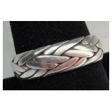 Sterling Silver Men's Braid-Design Ring Sz 10