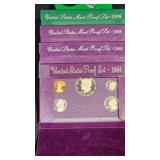 4 U.S. Proof Coin Sets -ï¿½1984, 1988, 1989 & 1998