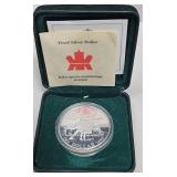 2001 Canada Proof Silver Dollar w Box & COA