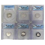 6 Certified Proof U.S. Nickels 1979-2005