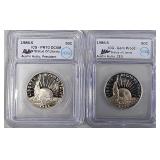 2 Graded U.S 1986-S Proof Statue of Liberty Halves