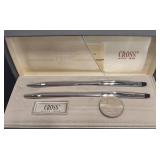Vntg Cross Chrome Pen & Pencil Set w Original Box