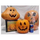 4 NOS Jack-oï¿½-Lantern Pumpkins - Sound-Activated