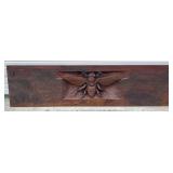 53" Hand-Carved Walnut Wood Panel w Bee