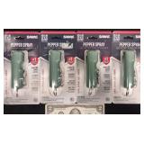 4 Sabre Pepper Sprays w Keychains
