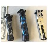 3 New Stiletto Knives w Various Handles