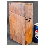 Old Primitive Wooden Box w Hinged Lid