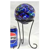 Signed Oregon Hand-Blown Glass Float w Stand
