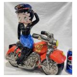 Hand-Painted Betty Boop Biker Cookie Jar