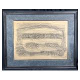 Framed Gravestone Rubbing of James B Dean