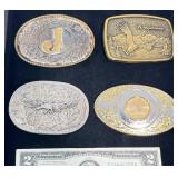 4 Assorted Belt Buckles - Weyerhaeuser, Eagle+