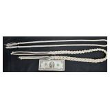 2 Vintage Woven Beaded Belts or Lanyards
