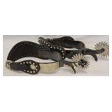 Western Spurs w Engraved Accents & Leather Straps
