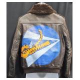 WWII Pilot Leather Jacket w Flying Tiger Patch