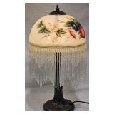 Reverse Painted Hummingbird Table Lamp, Works