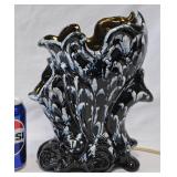 MCM Free-Form Wave Splash Ceramic Table Lamp Works