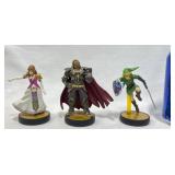 3 Zelda Amiibo Figurines - Link, Zelda & Ganon